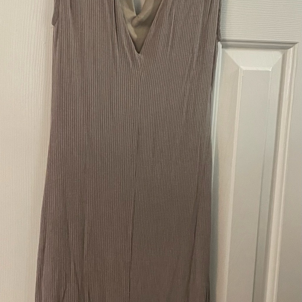 Casual Taupe Sleeveless Dress